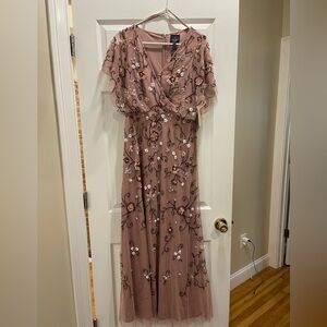 NWT Adrianna Papell flutter sleeve MOB dress